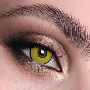 Yellow Cat Colored Prescription Contact Lenses, Realistic Eye